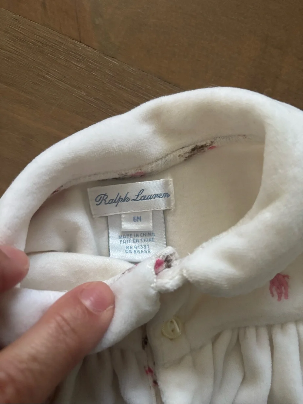 Ralph Lauren Baby White Velour Dress